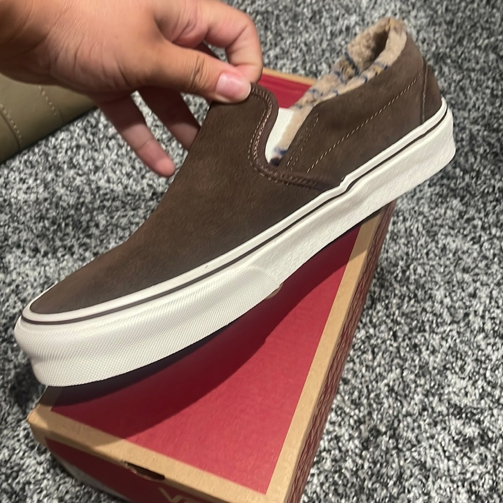 Fur lined slip ons